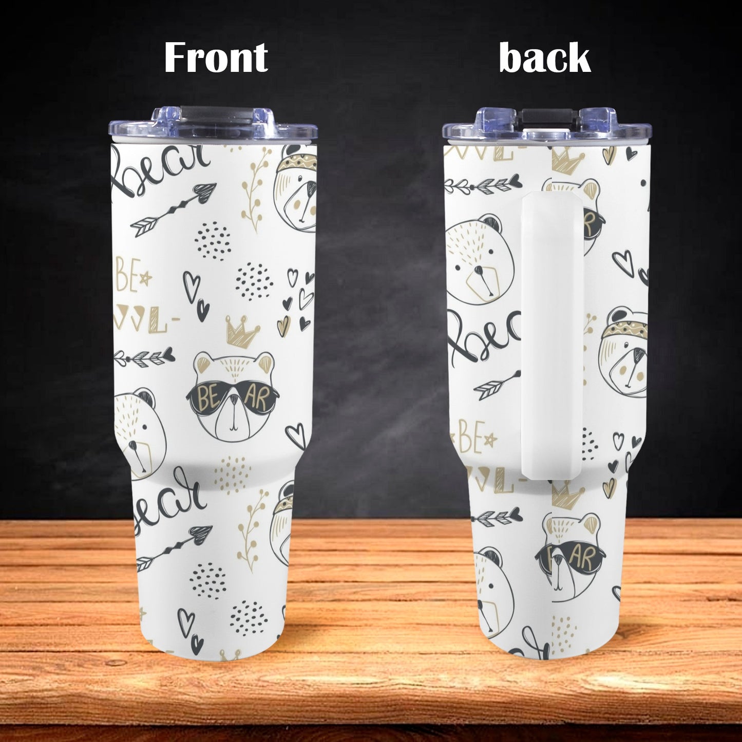 Bears - 40oz Tumbler with White Handle