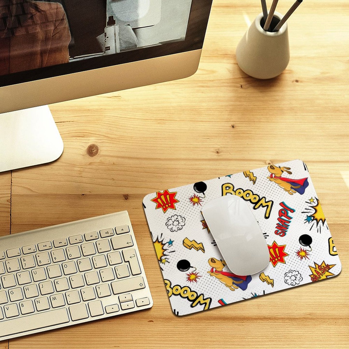 Super Dog - Leather Mouse Pad