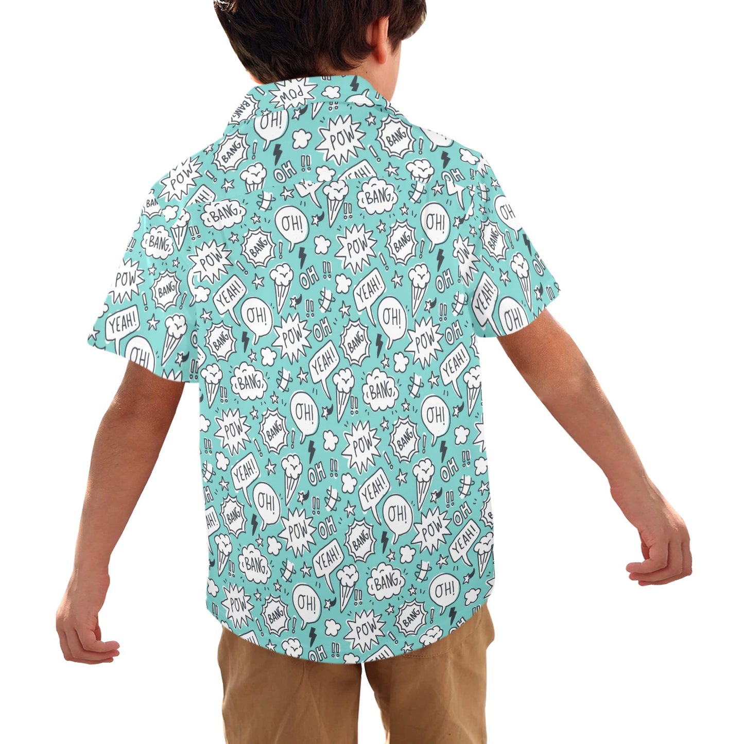 Comic Book Speech Bubbles - Junior Boys Hawaiian Shirt