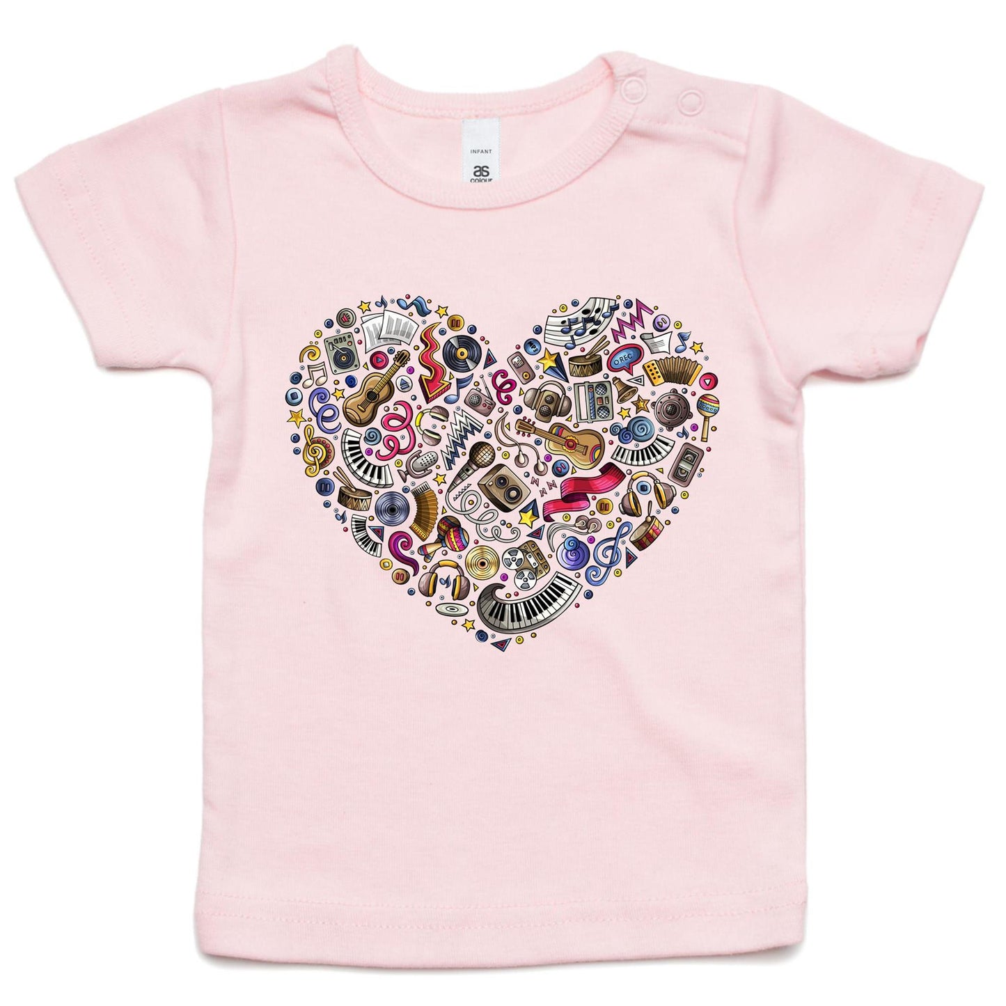 Heart Music - Baby T-shirt Pink Baby T-shirt Music