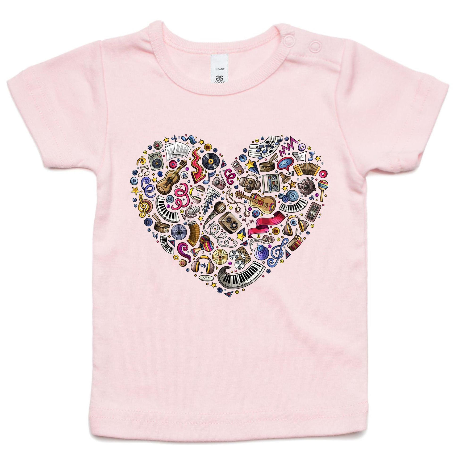 Heart Music - Baby T-shirt Pink Baby T-shirt Music