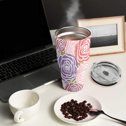 Abstract Roses - 30oz Insulated Stainless Steel Mobile Tumbler