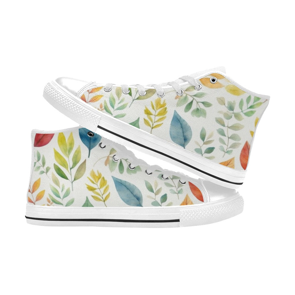 Autumn Leaves - Women's High Top Canvas Shoes