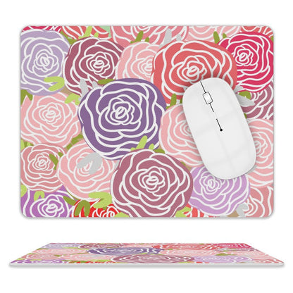 Abstract Roses - Leather Mouse Pad