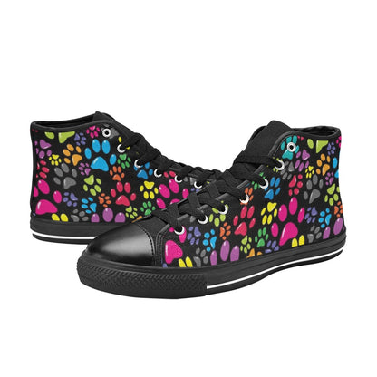 Dog Paws - Women's High Top Canvas Shoes