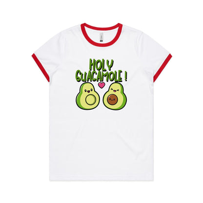 Holy Guacamole, Pregnant Avocado - Women's Ringer Tee