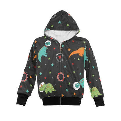 Astronaut Dinosaurs - Junior Boys Zip Up Hoodie