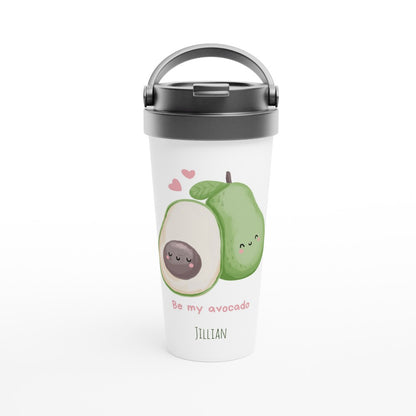 Be My Avocado - White 15oz Stainless Steel Travel Mug Default Title Travel Mug Globally Fulfilled