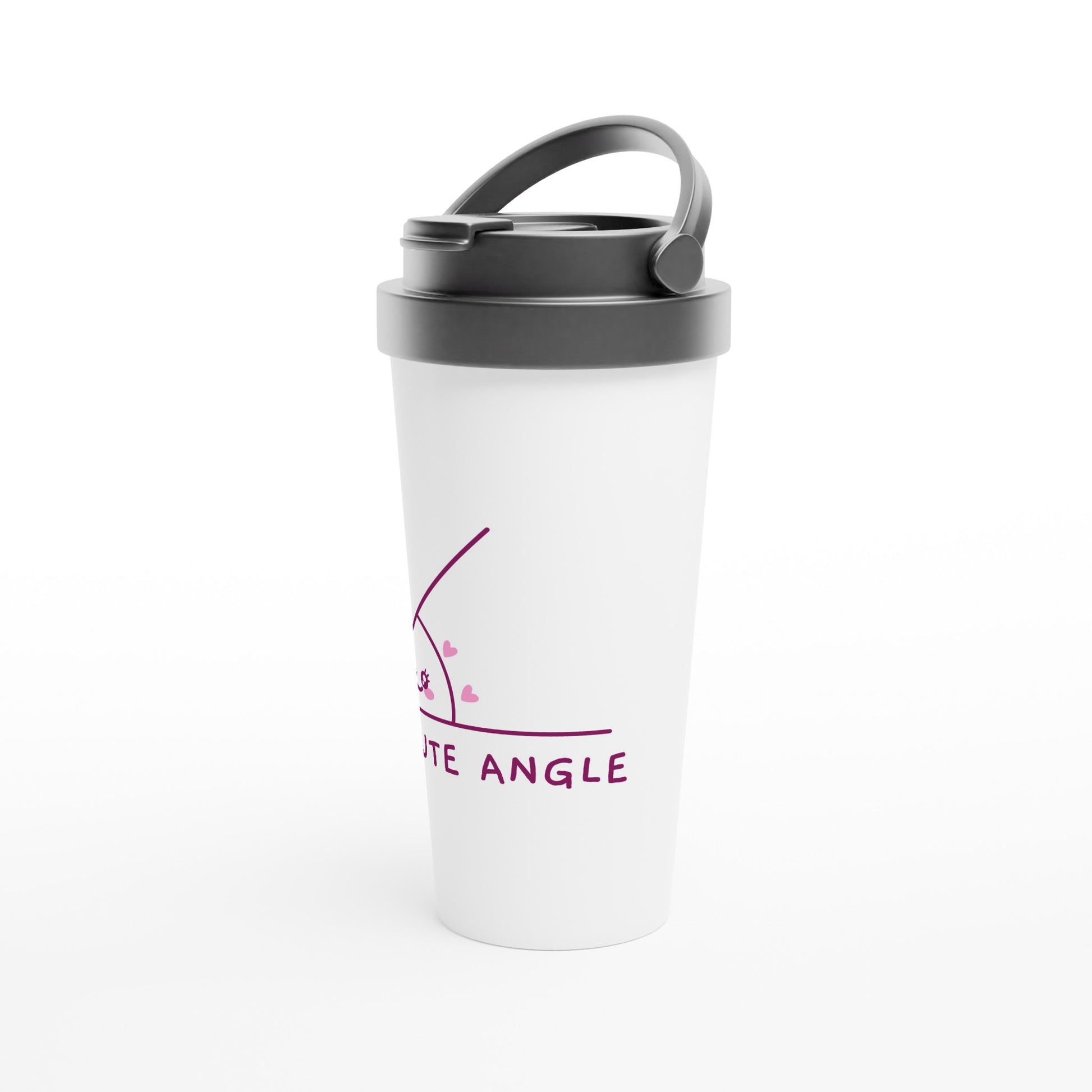 A-Cute Angle - White 15oz Stainless Steel Travel Mug Travel Mug Globally Fulfilled Maths