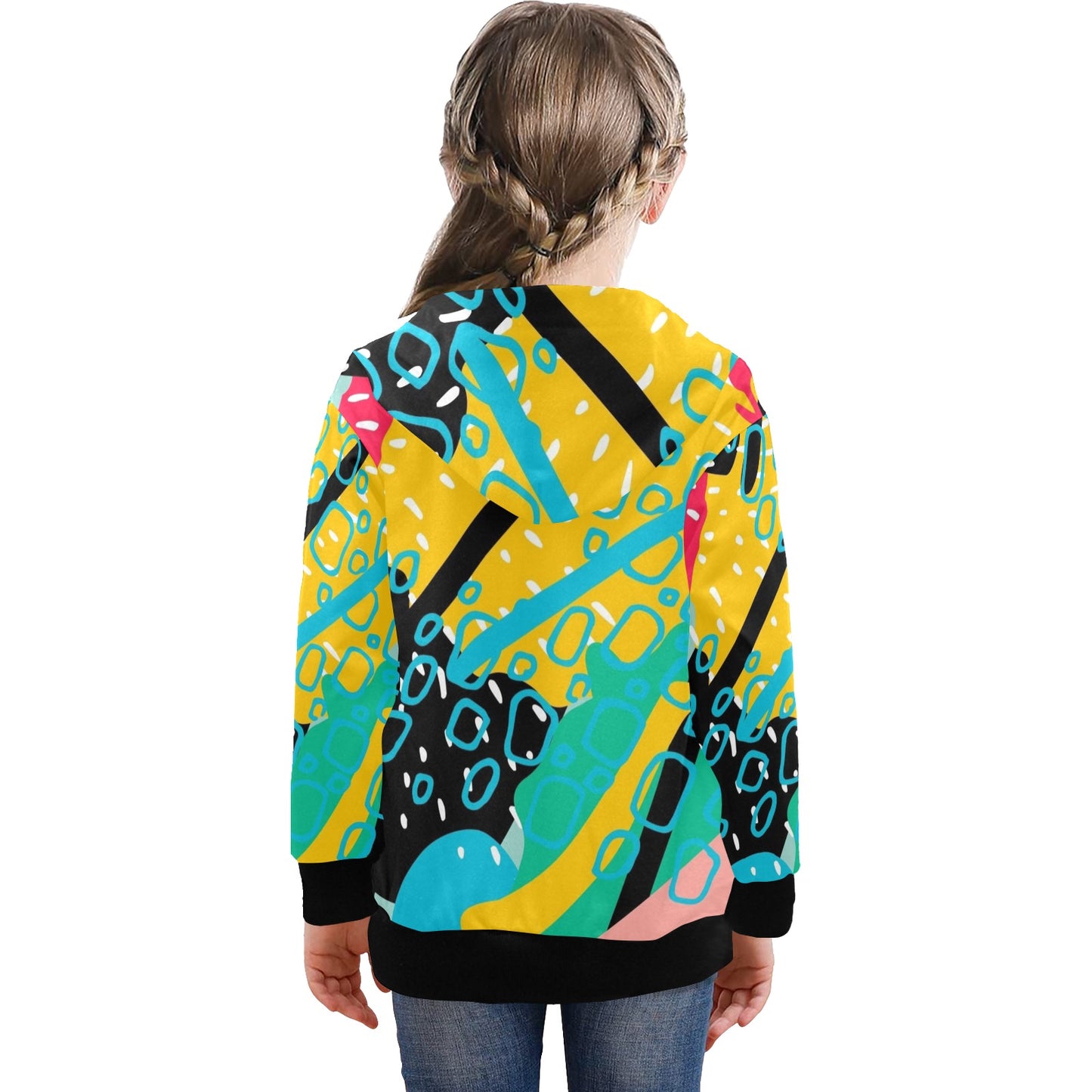 Bright And Colourful - Senior Girls Zip Up Hoodie