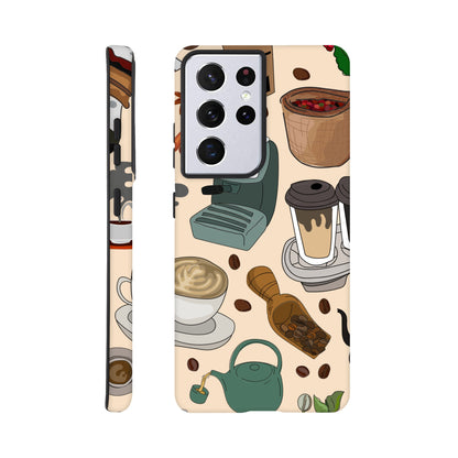 All The Coffee - Phone Tough Case Galaxy S21 Ultra Phone Case Coffee Globally Fulfilled