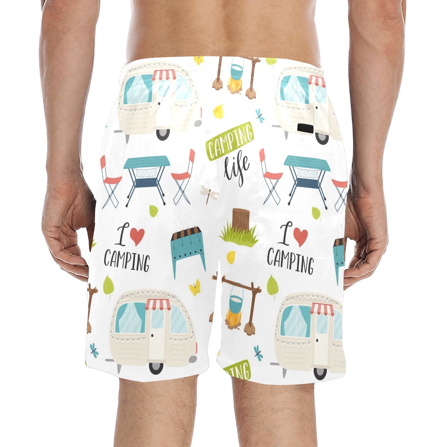 Camping Life - Men's Mid-Length Beach Shorts