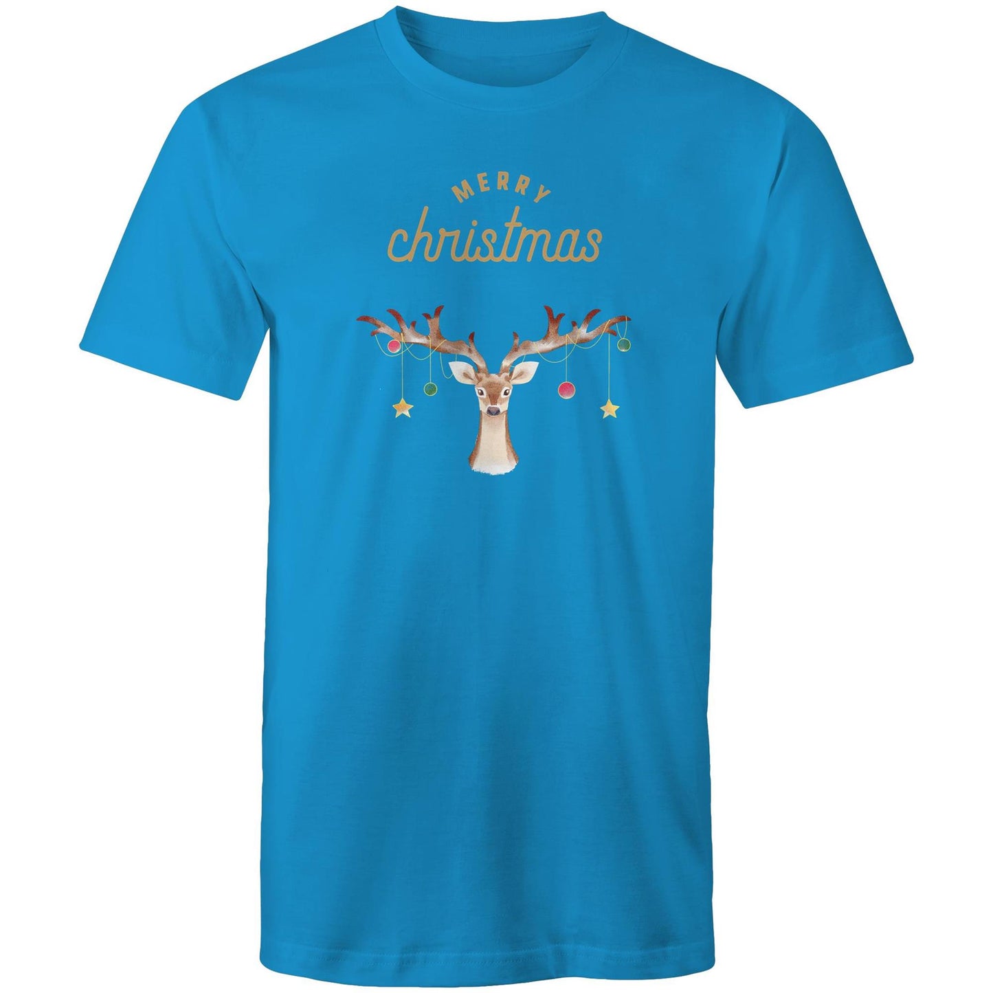 Merry Christmas Reindeer - Mens T-Shirt Arctic Blue Christmas Mens T-shirt Merry Christmas