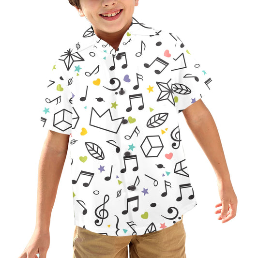 Music Time - Junior Boys Hawaiian Shirt