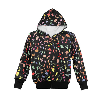 Quavers, Music Notes - Junior Girls Zip up Hoodie