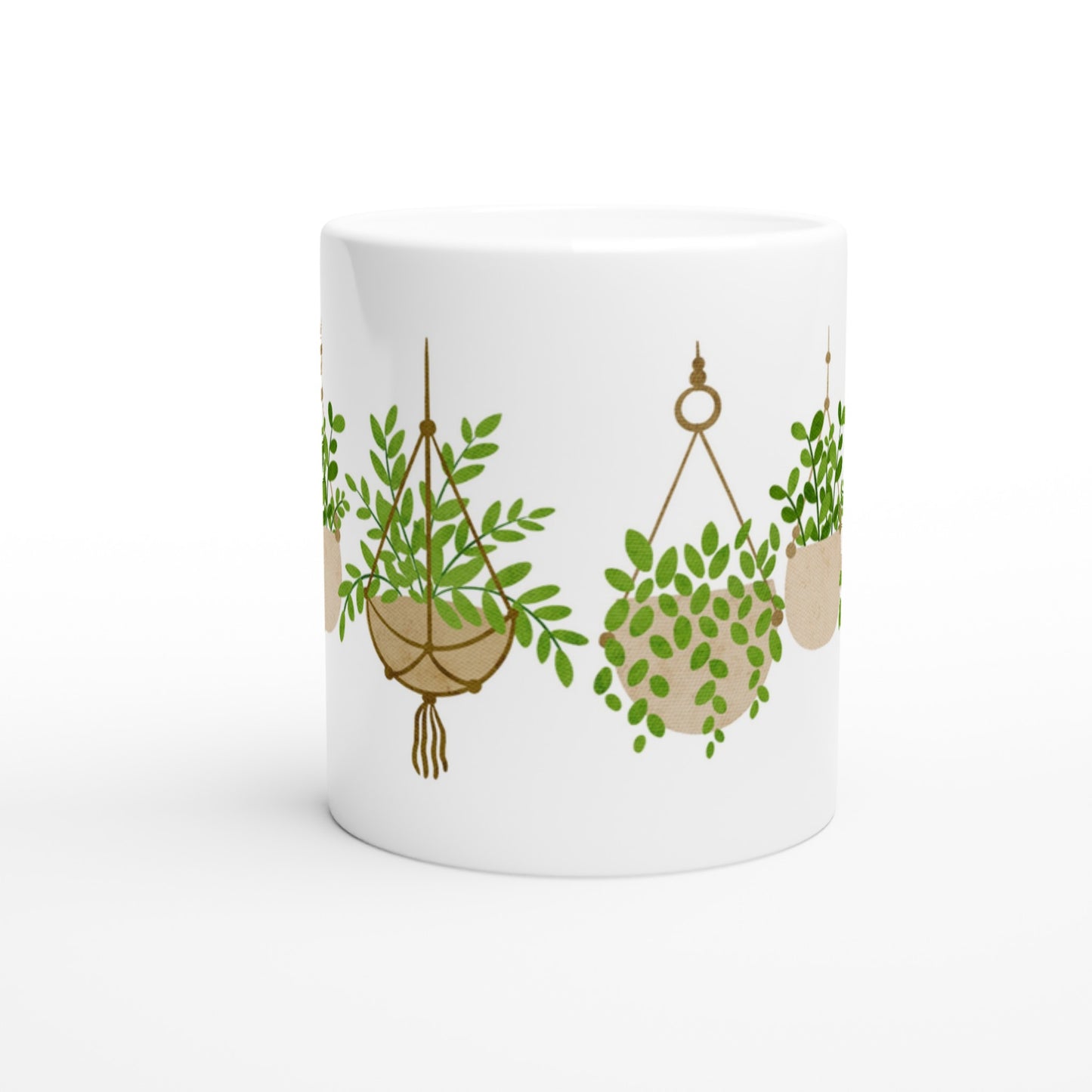 Hanging Plants 2 - White 11oz Ceramic Mug White 11oz Mug Plants