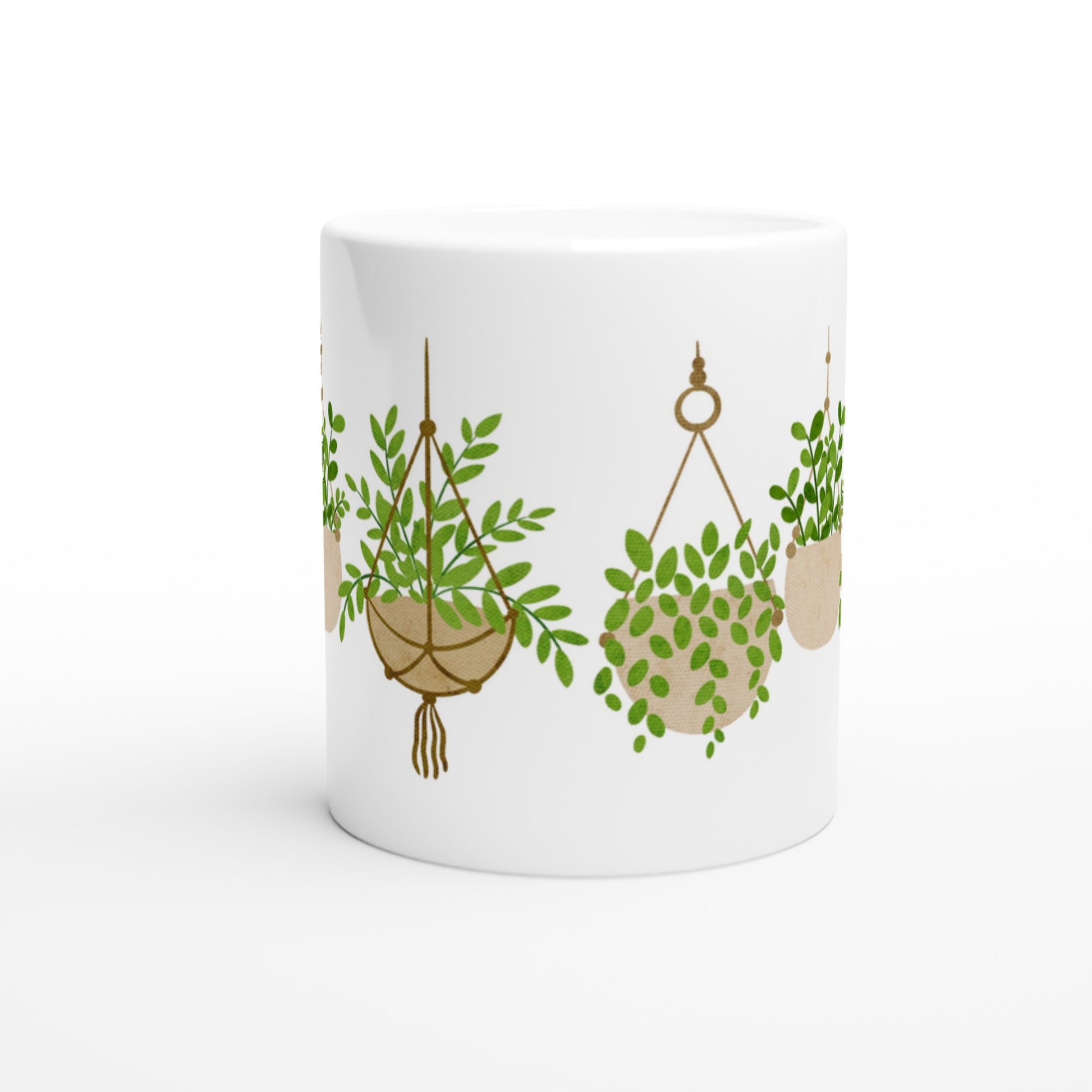 Hanging Plants 2 - White 11oz Ceramic Mug White 11oz Mug Globally Fulfilled Plants