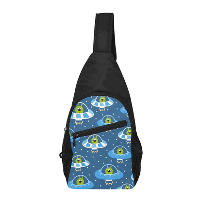 Cute Aliens in UFOs - Chest Bag