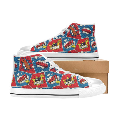 Comic Book Pop - Men's High Top Canvas Shoes