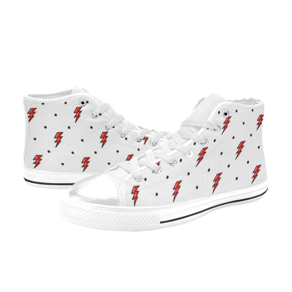 Red Lightning - Women's High Top Canvas Shoes