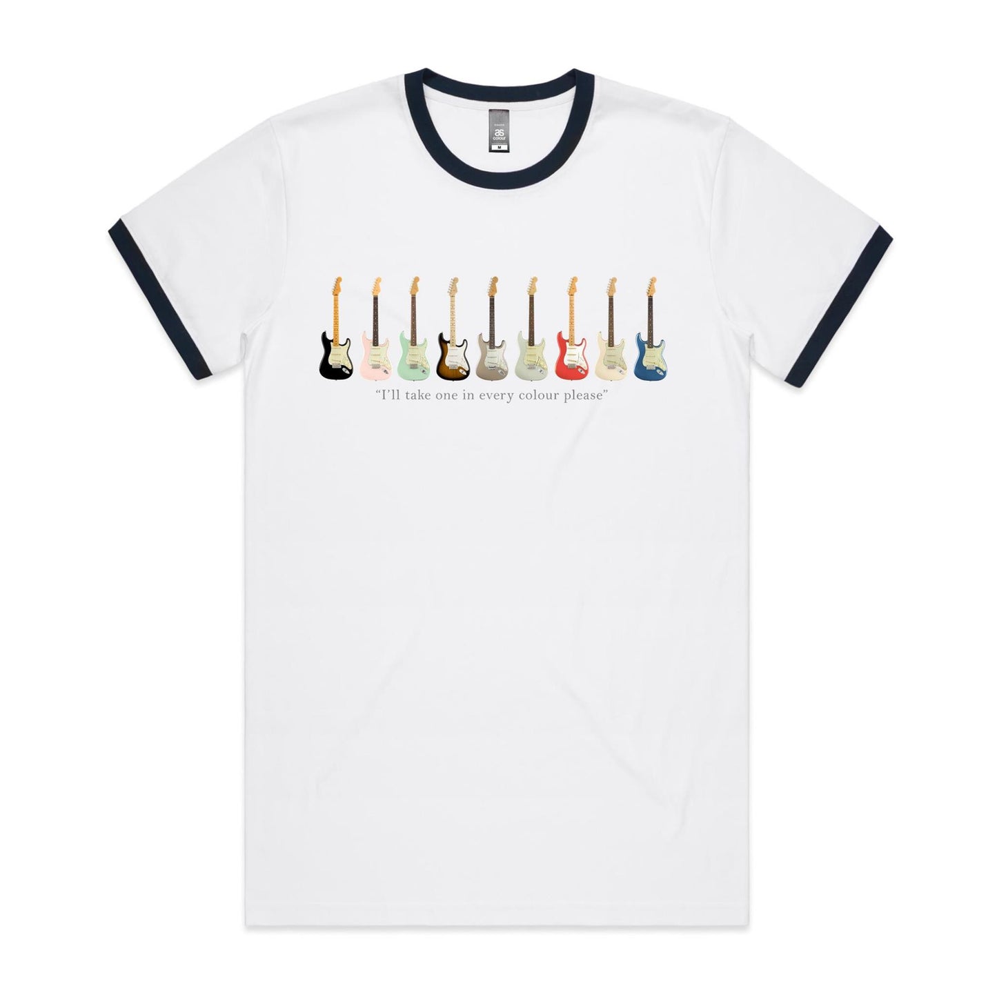 Guitars In Every Colour - Staple Ringer Tee