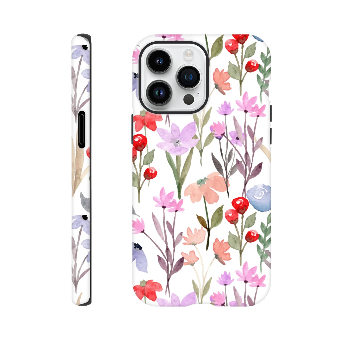 Watercolour Flowers - Phone Tough Case iPhone 14 Pro Max Phone Case Globally Fulfilled Plants