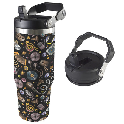 Retro Music Mix - 30oz Tumbler with Top Handle