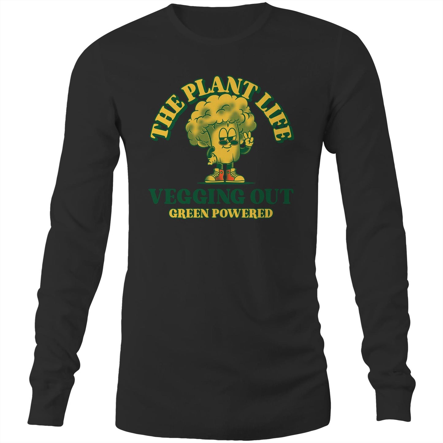 The Plant Life - Long Sleeve T-Shirt Black Unisex Long Sleeve T-shirt Food Vegetarian