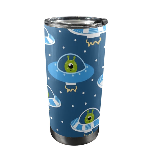 Cute Aliens in UFOs - 20oz Travel Mug / Tumbler