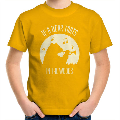 If A Bear Toots In The Woods, Trumpet Player - Kids Youth T-Shirt Gold Kids Youth T-shirt animal Music