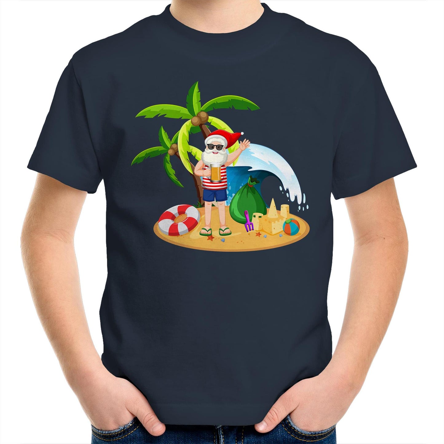 Summer Surf Santa - Kids Youth T-Shirt