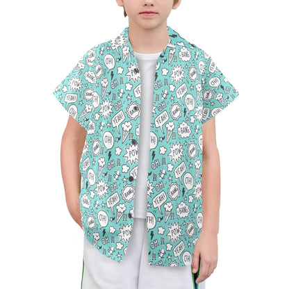 Comic Book Speech Bubbles - Senior Boys Hawaiian Shirt