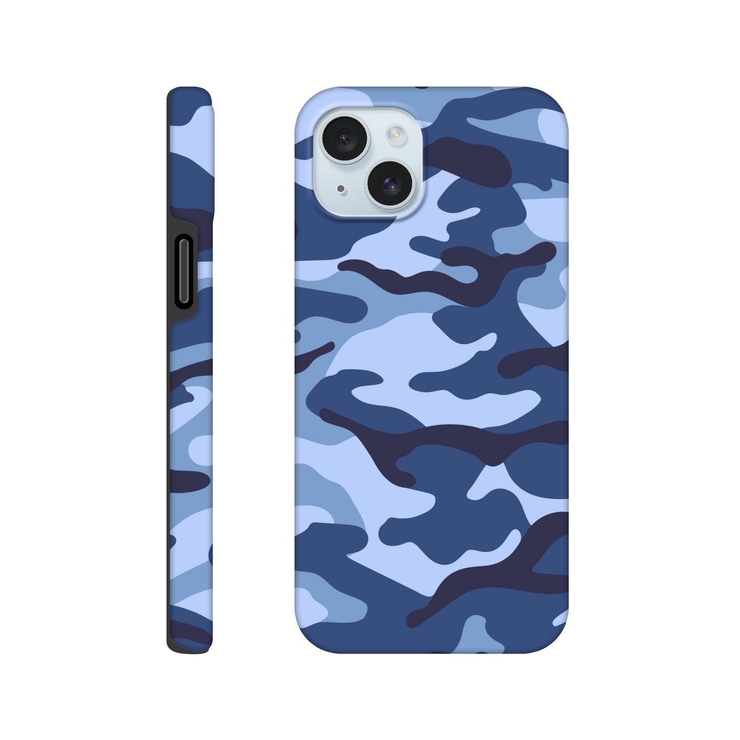 Blue Camouflage - Phone Tough Case iPhone 15 Plus Phone Case Globally Fulfilled