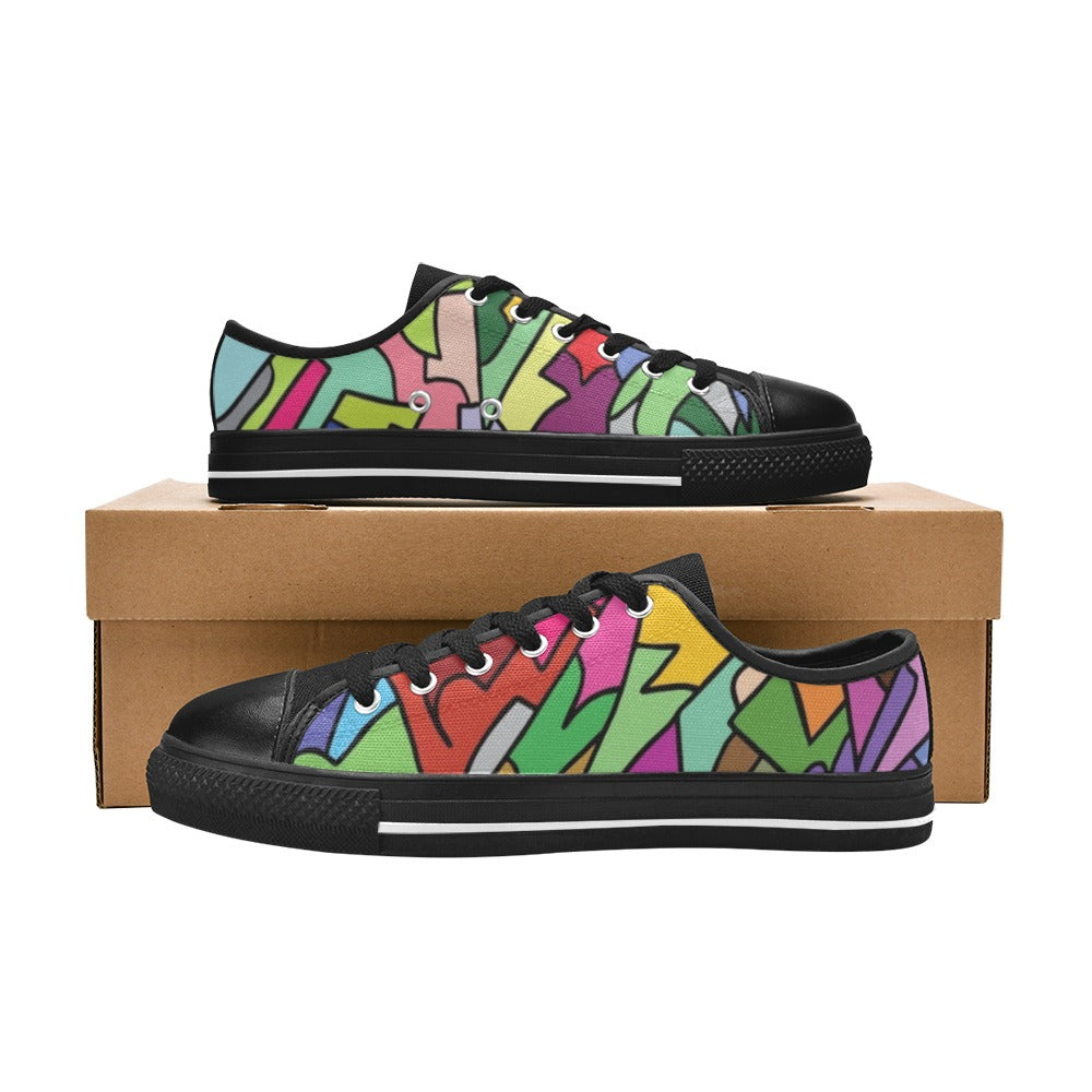 Bright Abstract - Women's Classic Canvas Shoes