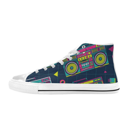 Boombox - Women's High Top Canvas Shoes