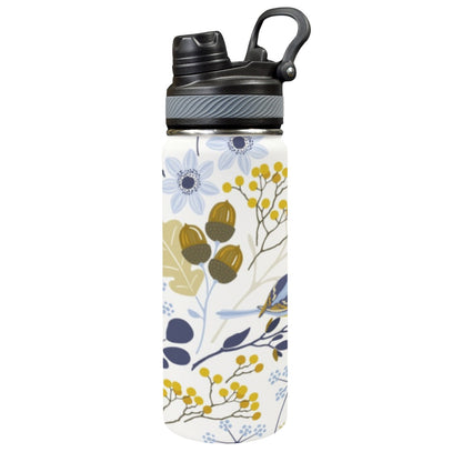 Bird Floral - Insulated Water Bottle with Dual-Use Lid (18oz) Insulated Water Bottle with Dual-Use Lid (18oz) animal Printed Offshore