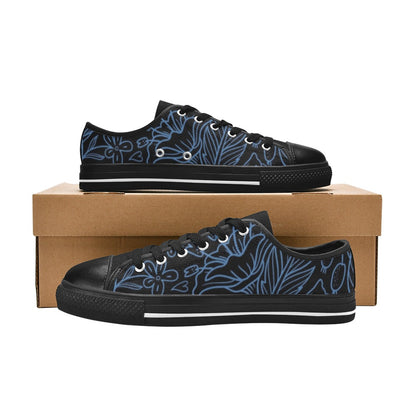 Blue Floral - Women's Classic Canvas Shoes