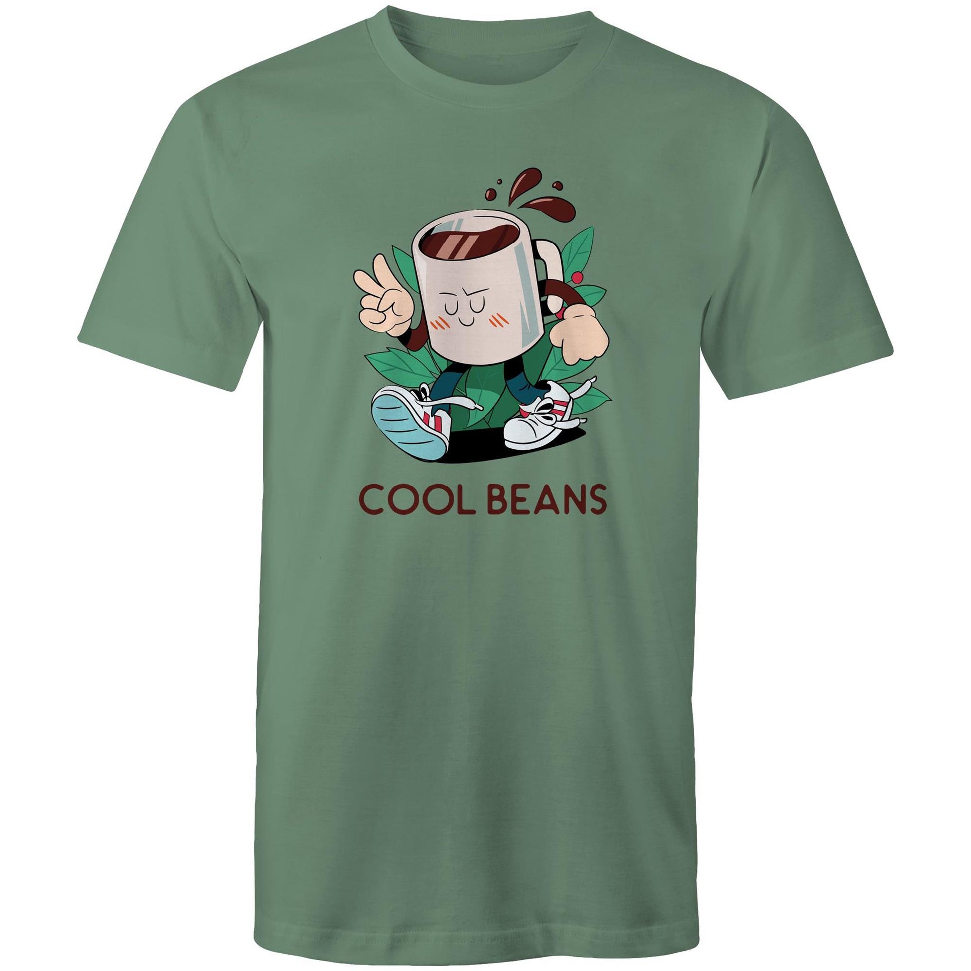 Cool Beans - Mens T-Shirt Sage Mens T-shirt Coffee
