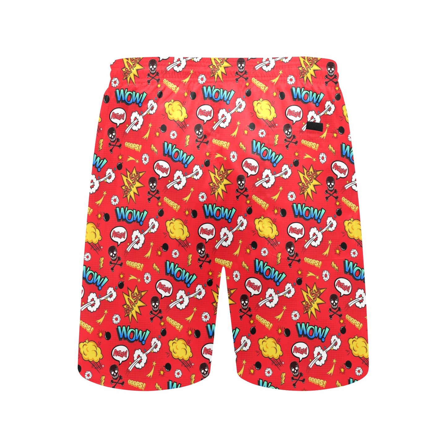 Comic Book Red - Men's Mid-Length Beach Shorts