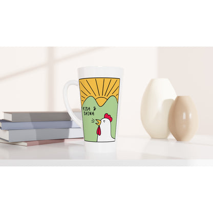 Rise And Shine - White Latte 17oz Ceramic Mug Latte Mug animal Globally Fulfilled