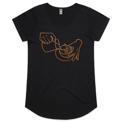 Barista - Womens Scoop Neck T-Shirt Black Womens Scoop Neck T-shirt coffee