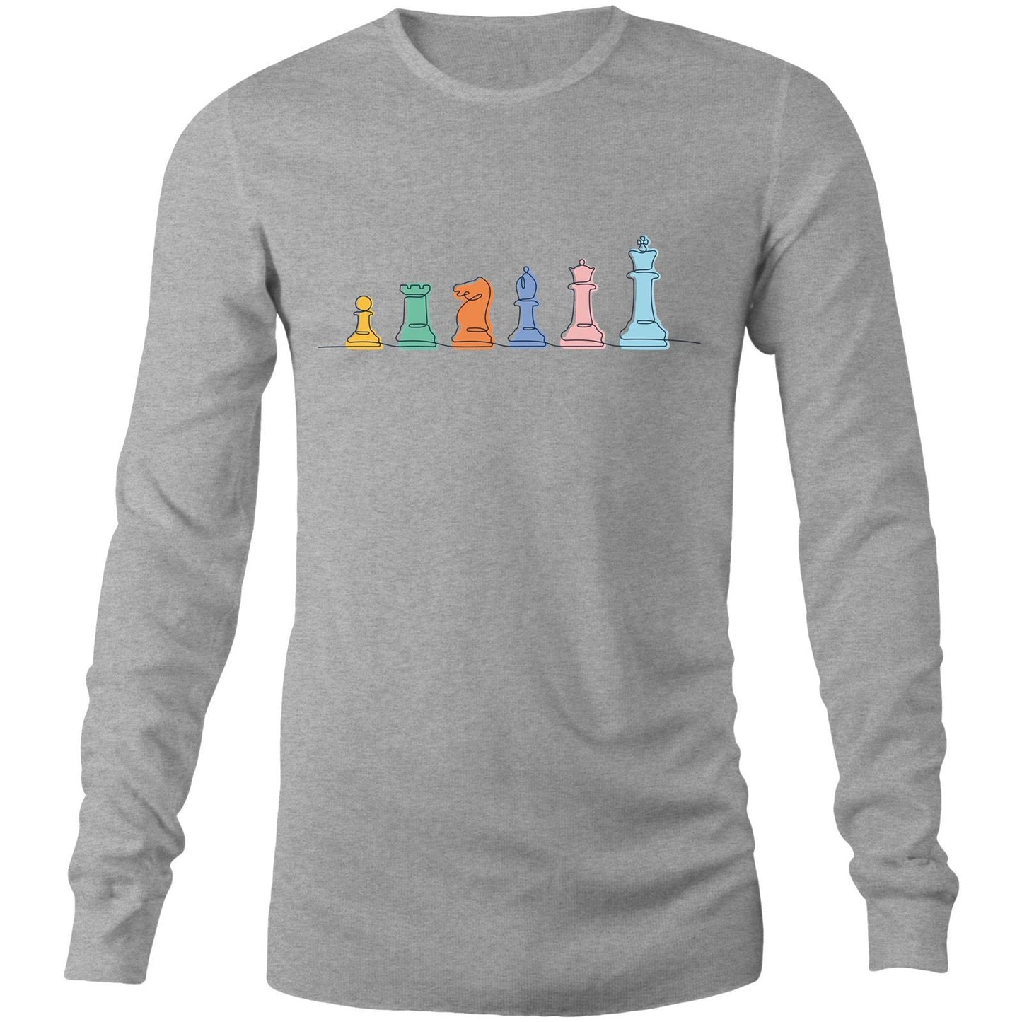 Chess - Long Sleeve T-Shirt Grey Marle Unisex Long Sleeve T-shirt Chess Games