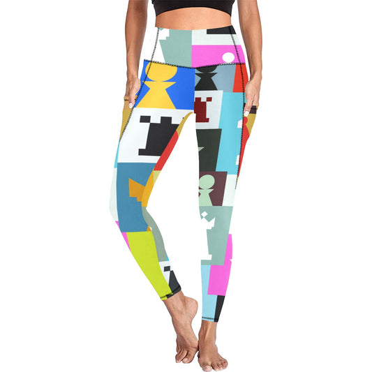 Colourful Chess - Women's Leggings with Pockets