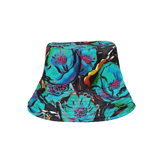 Flower It Blue - Womens Bucket Hat