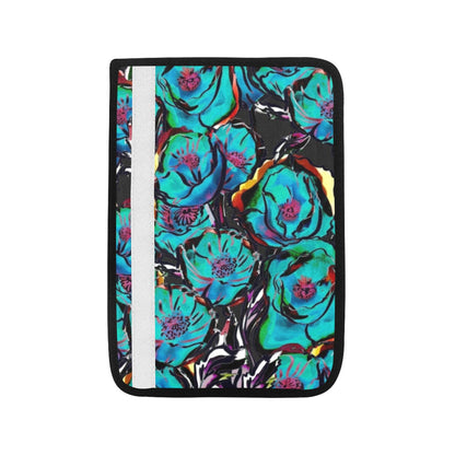 Flower It Blue - Car Seat Belt Cover 7''x10'' (Pack of 2)