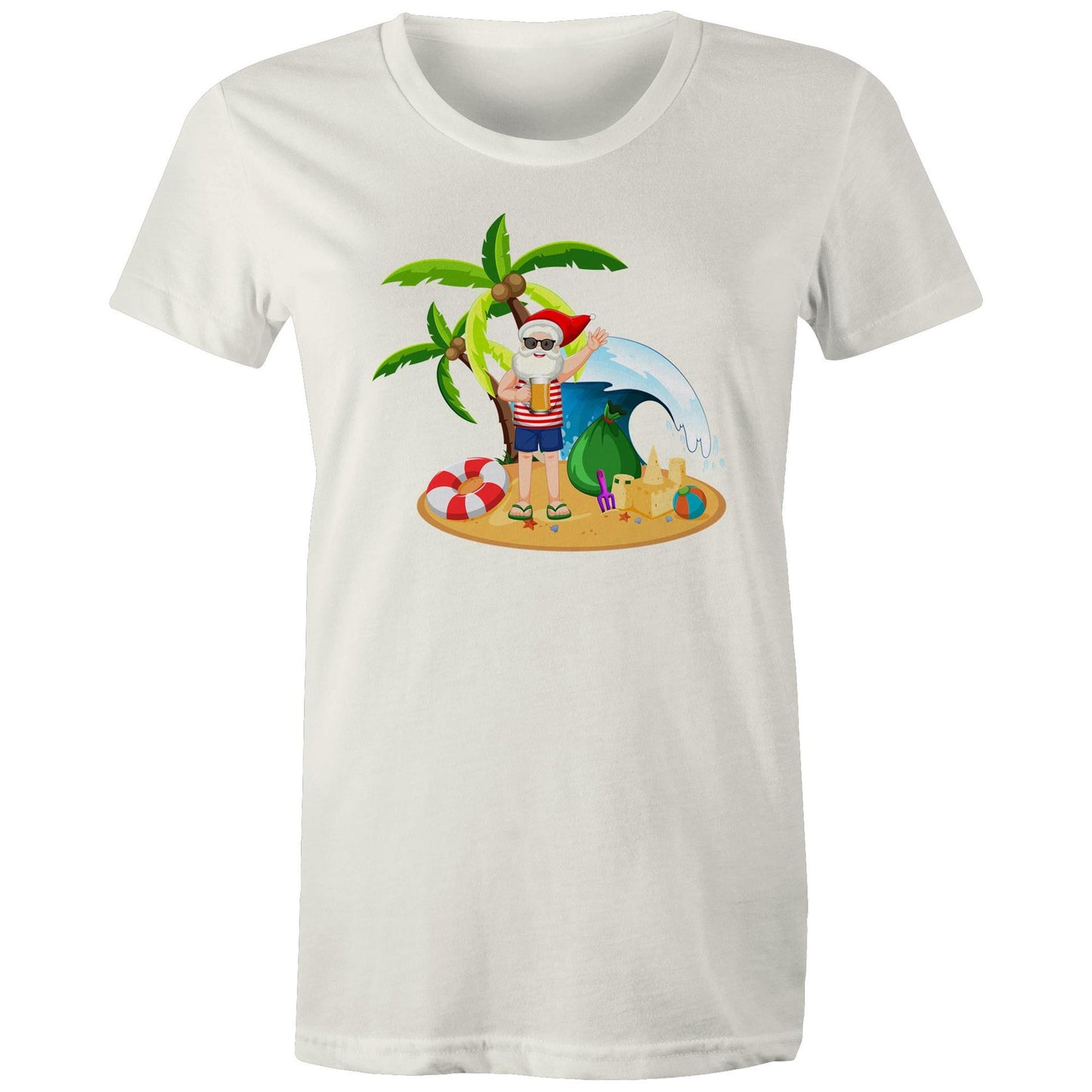 Summer Surf Santa - Womens T-shirt