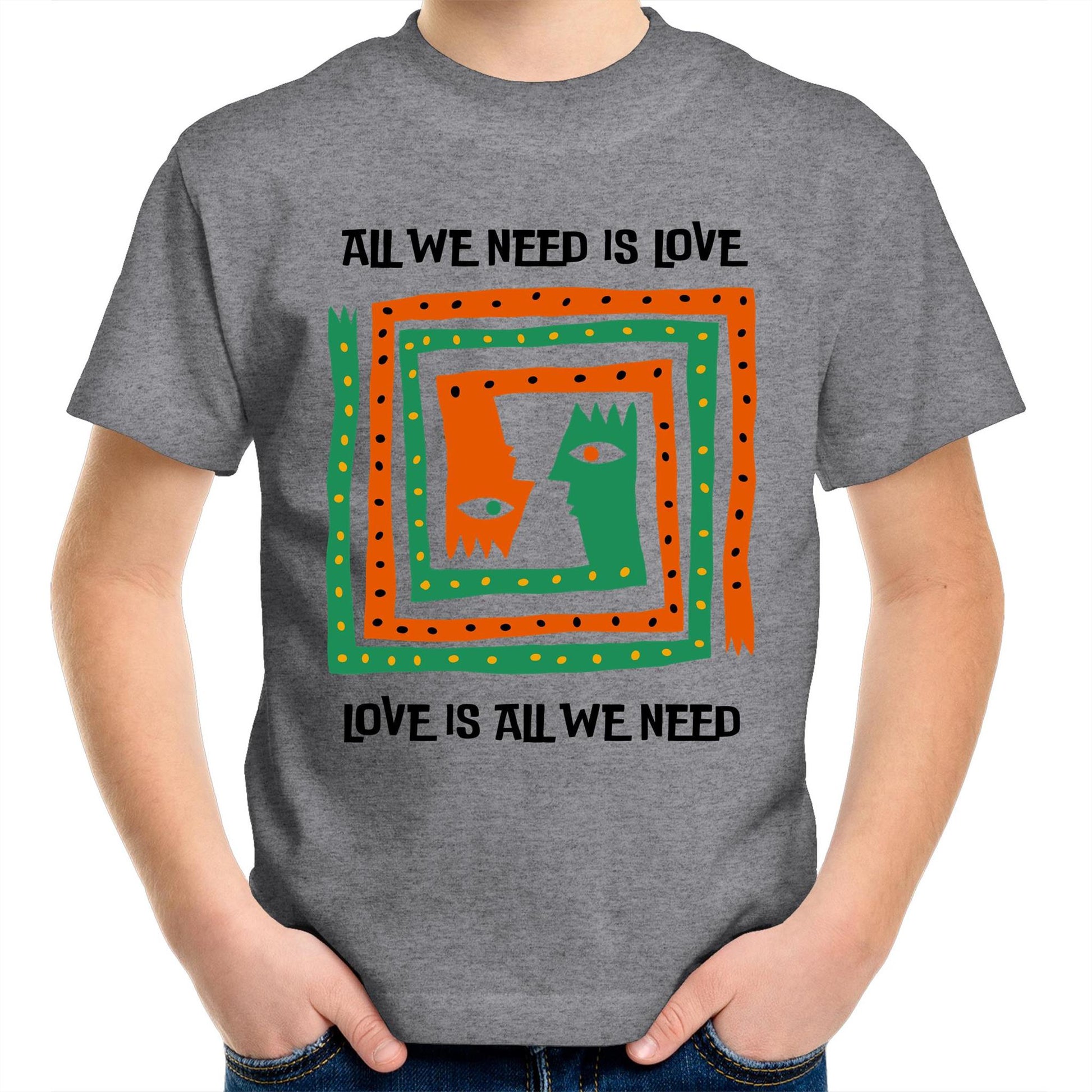All We Need Is Love - Kids Youth T-Shirt Grey Marle Kids Youth T-shirt