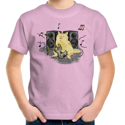 Cat Bass Player - Kids Youth T-Shirt