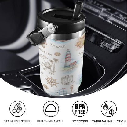 Travel Map - 30oz Tumbler with Top Handle