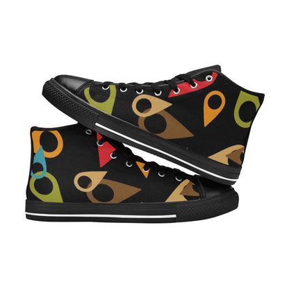 Where Am I - Men's High Top Canvas Shoes